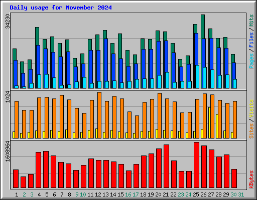 Daily usage for November 2024
