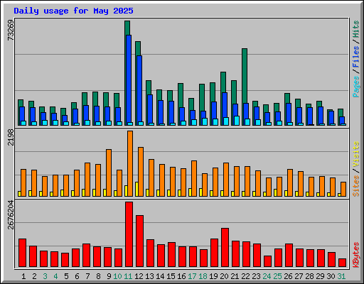 Daily usage for May 2025