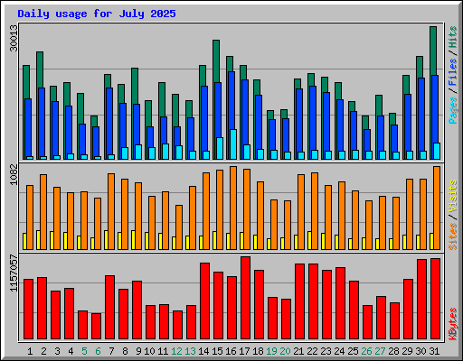 Daily usage for July 2025