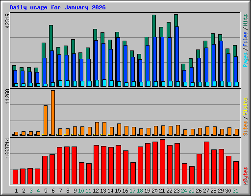 Daily usage for January 2026